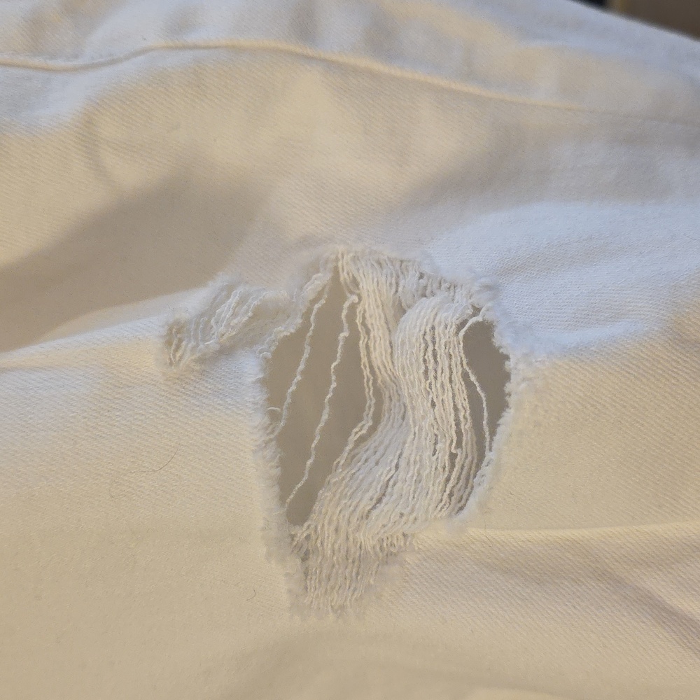 Torrid White Distressed Button-Fly Shorts - Picture 7 of 8